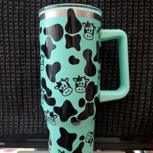 Cow Print Tumbler with Handle
